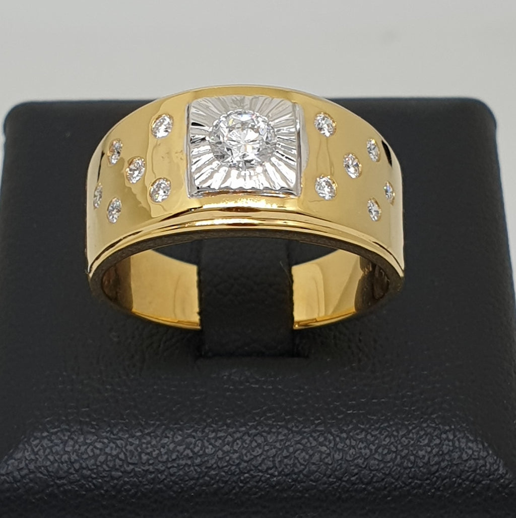 แหวนเพชรชาย GIA ประดับเพชร ทอง 18K | RG00143