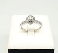 แหวนเพชรเม็ดเดี่ยวล้อมดอกไม้ (Floral Halo Ring) ทองขาว 18K | RG00398 #348