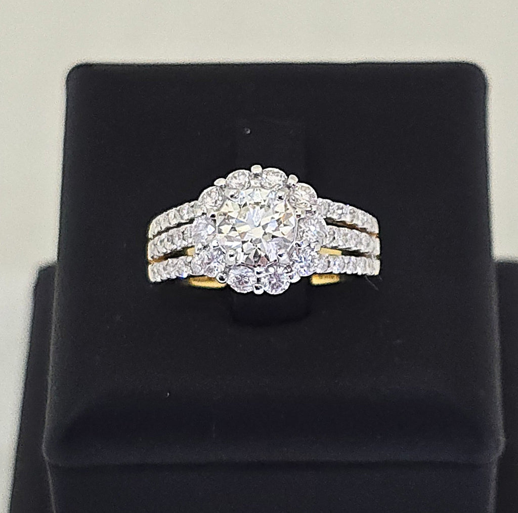 แหวนเพชรเม็ดเดี่ยวล้อมเพชร GIA 1.00 กะรัต ทอง 18K | RG00625