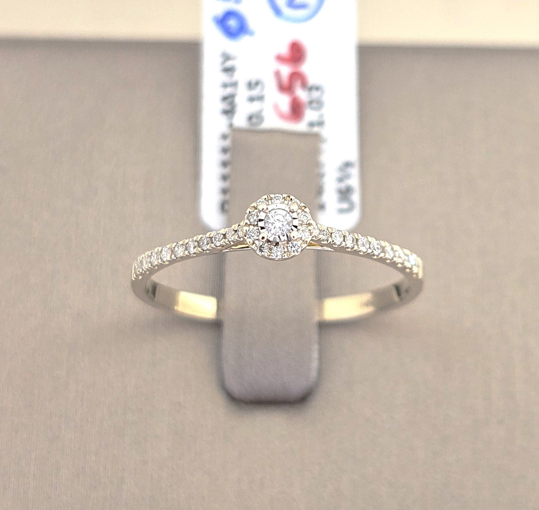 แหวนเพชรเม็ดเดี่ยวล้อมเพชร (Halo Solitaire) ทอง 14K | RG00646