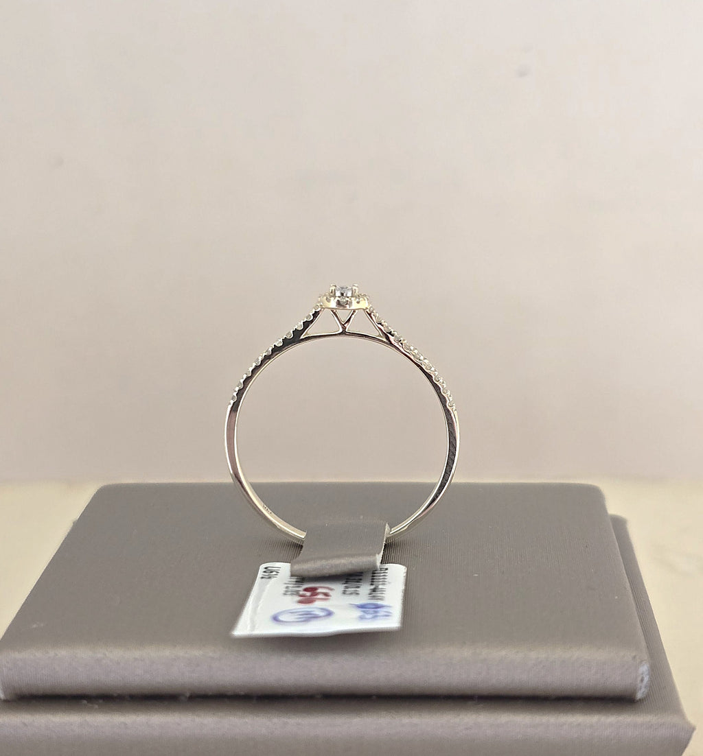 แหวนเพชรเม็ดเดี่ยวล้อมเพชร (Halo Solitaire) ทอง 14K | RG00646