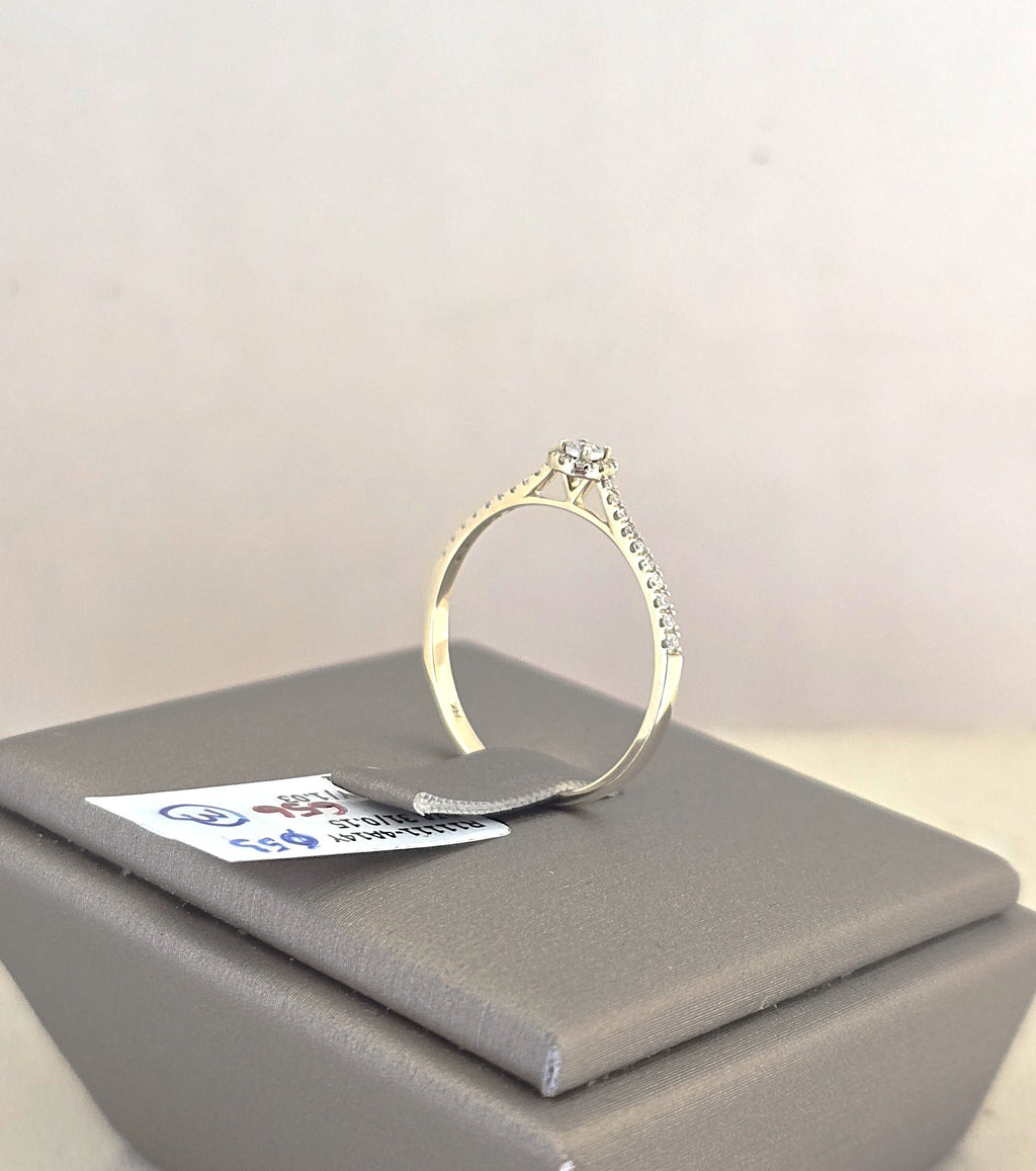 แหวนเพชรเม็ดเดี่ยวล้อมเพชร (Halo Solitaire) ทอง 14K | RG00646