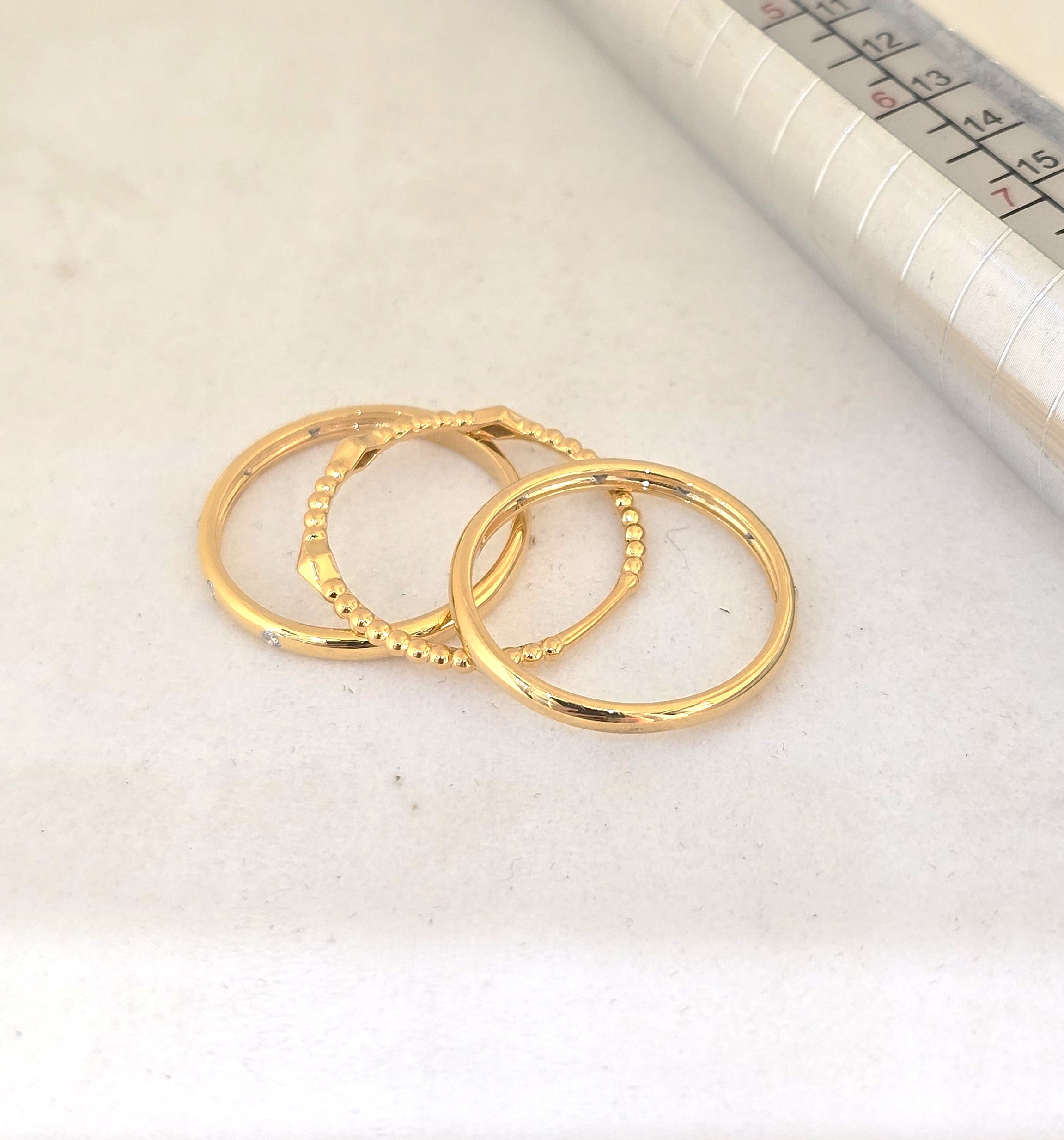 แหวนเพชร Triple Stack Chevron ทอง 18K ถอดแยกได้ | RG00648