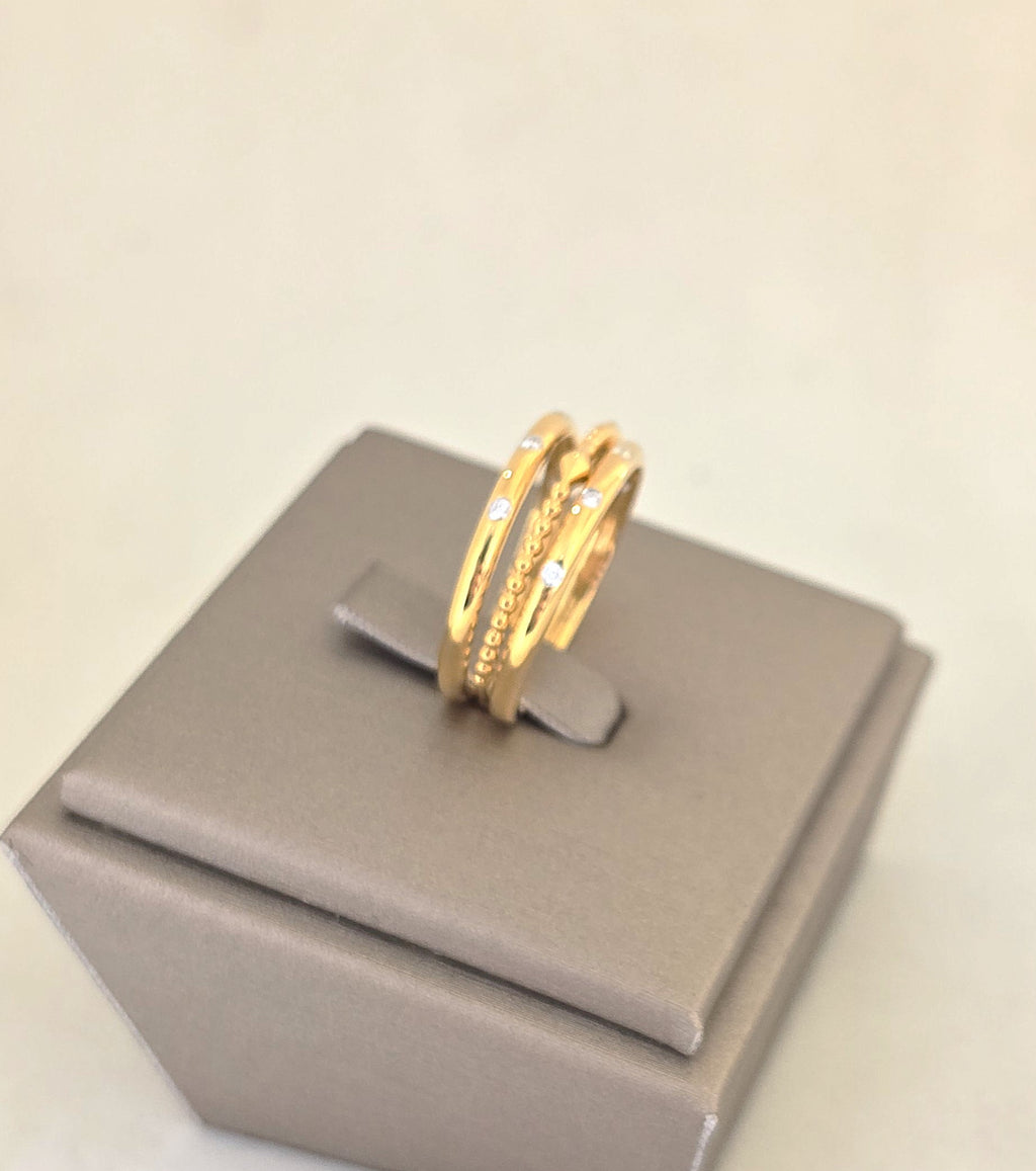 แหวนเพชร Triple Stack Chevron ทอง 18K ถอดแยกได้ | RG00649