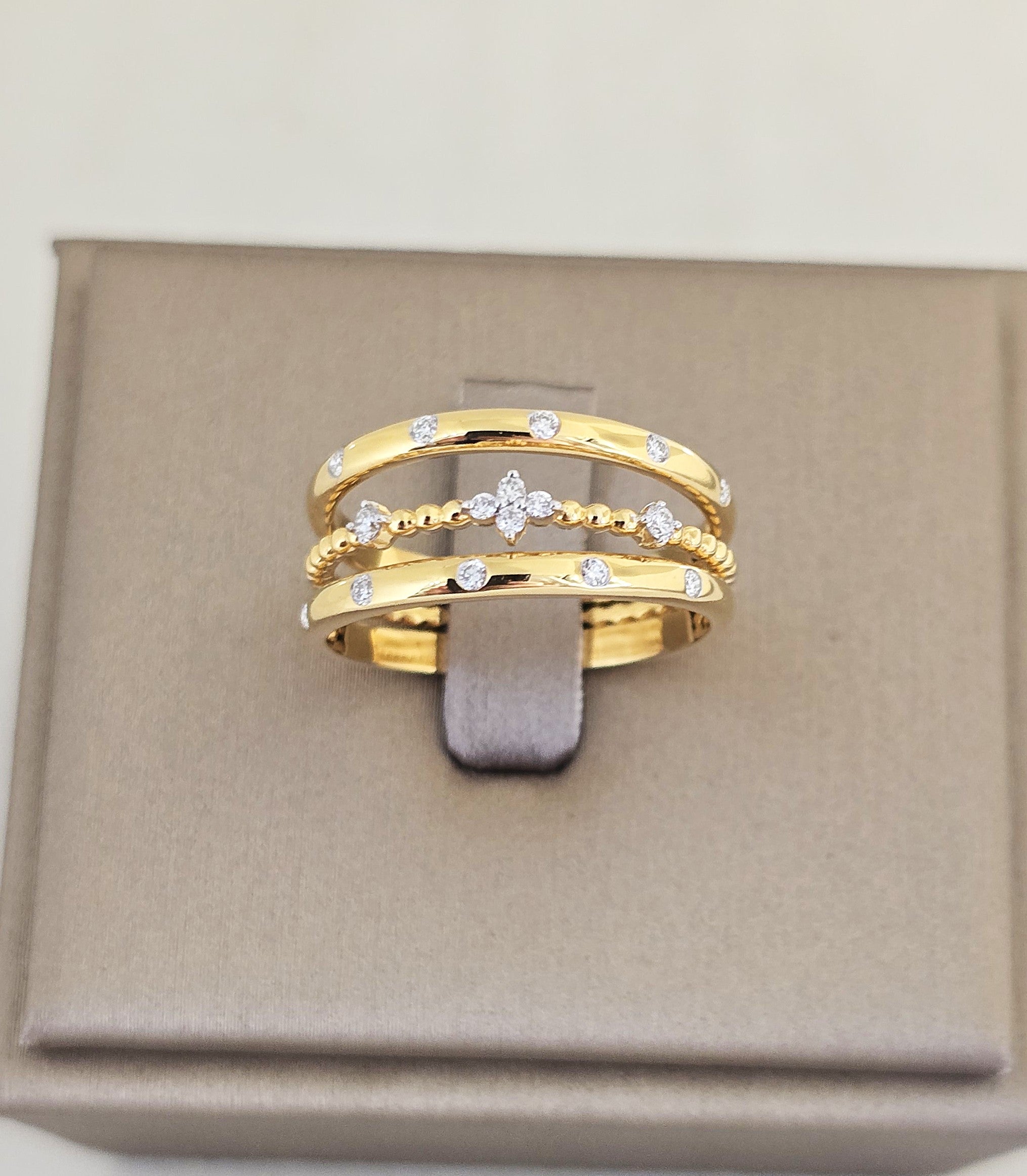 แหวนเพชร Triple Stack 3-in-1 ทอง 18K ถอดแยกได้ | RG00650