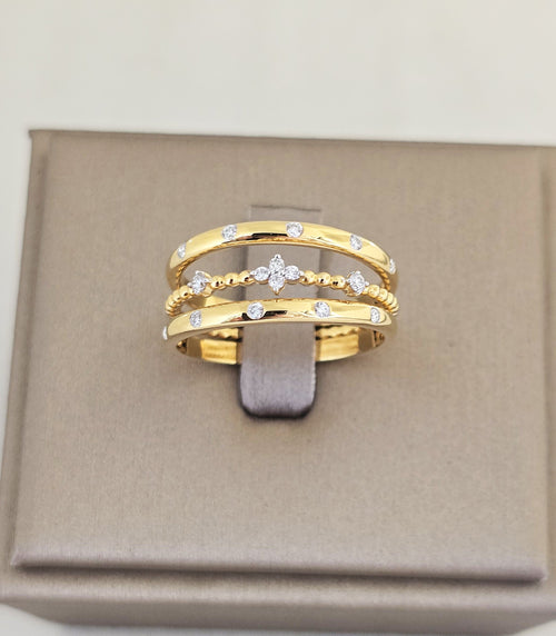 แหวนเพชร Triple Stack 3-in-1 ทอง 18K ถอดแยกได้ | RG00650